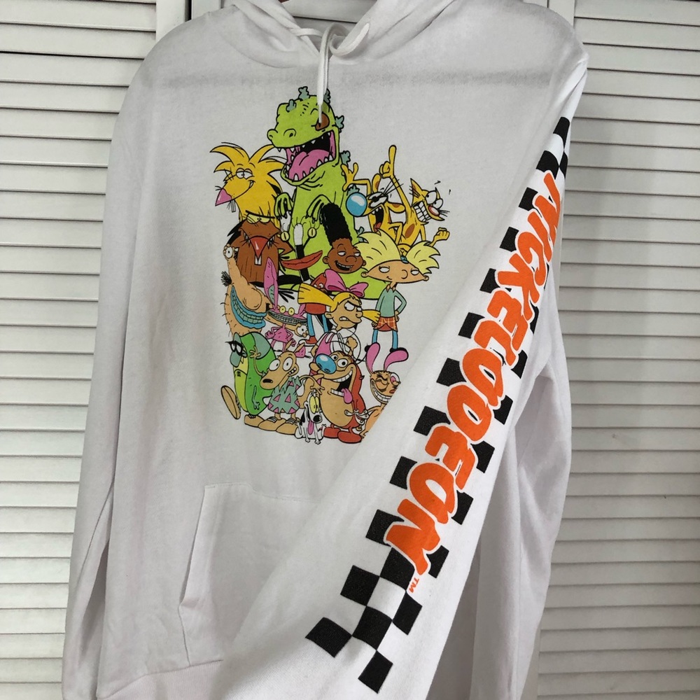 Nickelodeon 90s Classics Hoodie Checkered Sleeve